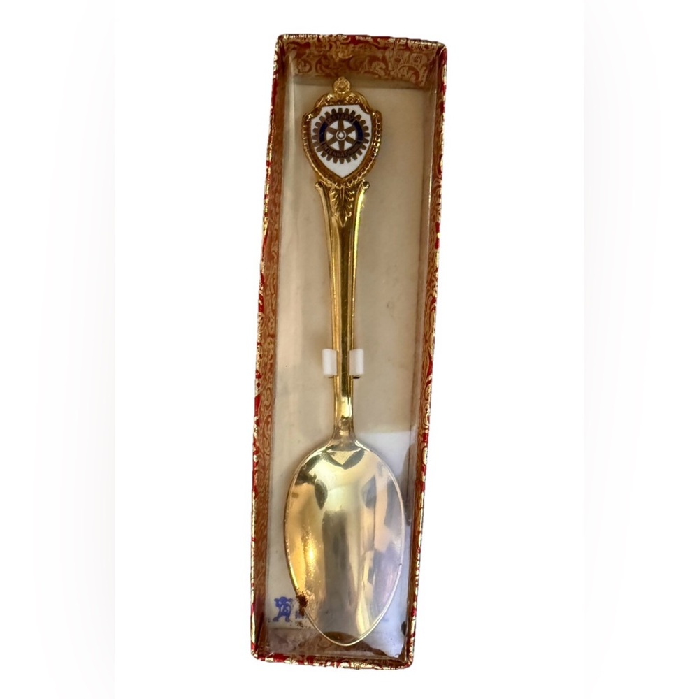 Rotary International Embossed Faux Gold Plated Souvenir Spoon  Made In USA New‎